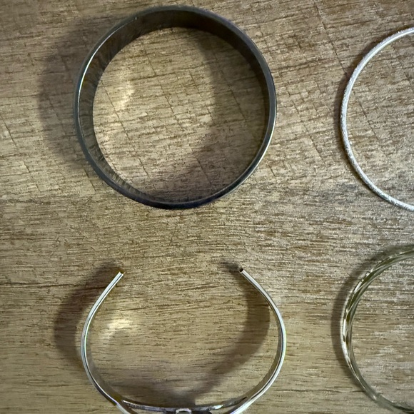 Set of 12 Mixed Metal and Neon Yellow Bangles - Picture 5 of 6